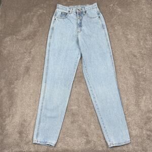 Zena High Rise Mom Jeans Size 7 Light Wash Blue Tapered Leg Vtg 80s 90s Denim